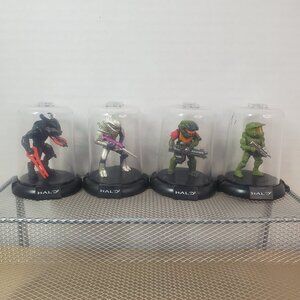 Lot of 4 Domez Halo Mini Action Figures – 3" Tall, Stackable. Pre-Owned
